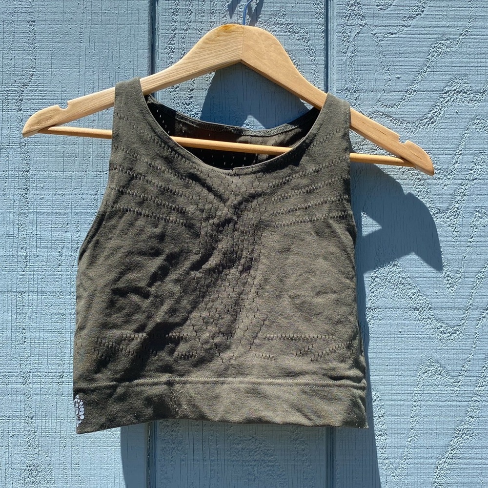 Olive green Free People crop top
